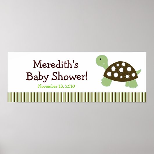 Green Dot Turtle Custom Baby Showbanner Poster (Vorne)