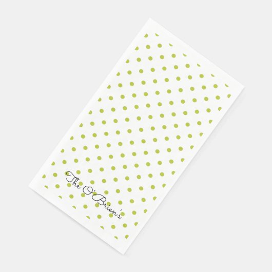 Green Dots St Patricks Day NAME Spring Fun Serviette (Ecke)