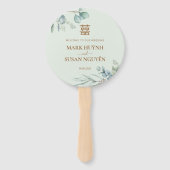 Green Double Happiness Wedding Program & Timeline Fächer (Vorderseite)