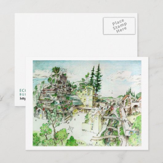 Green Downtown Postcard Postkarte (Vorne/Hinten)