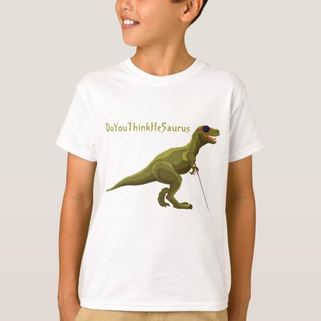 Green DoYouThinkHeSaurus Dinosaurier T-Shirt (Vorderseite)