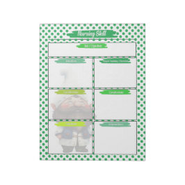 Green Dr Gnome Nursing Student Skills Template Notizblock
