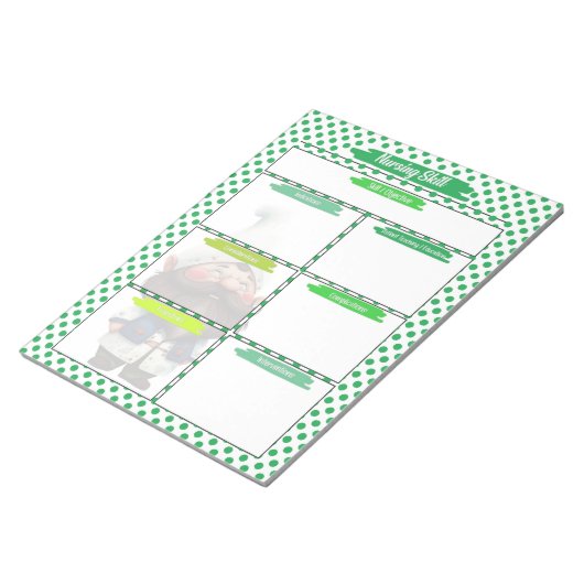 Green Dr Gnome Nursing Student Skills Template Notizblock (angewinkelt)