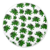 Green Dracaena Fern Blätter, Keramikknauf (Vorderseite)