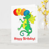 Green Dragon 6. Geburtstagskarte Karte (Gelbe Blume)