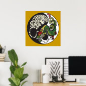 green dragon and white tiger yin yang symbol poster (Heimbüro)