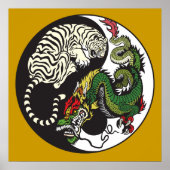 green dragon and white tiger yin yang symbol poster (Vorne)
