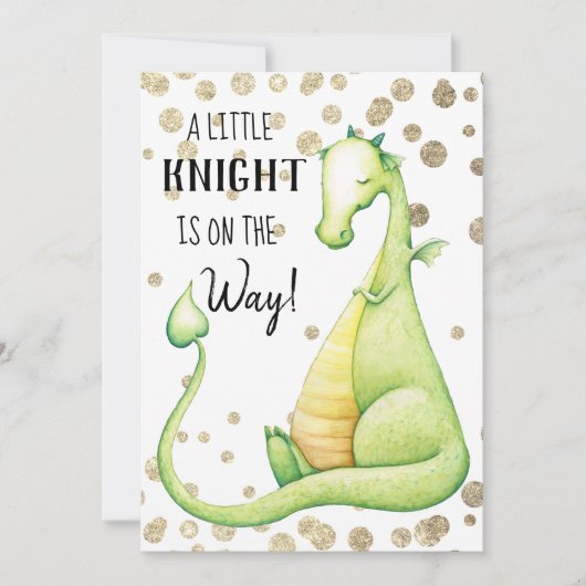 ~ Green Dragon Baby Boy Baby Shower Einladung (Vorderseite)