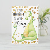 *~* Green Dragon Baby Boy Shower Einladung (Stehend Vorderseite)