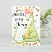*~* Green Dragon Baby Girl Shower Einladung (Stehend Vorderseite)