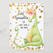 *~* Green Dragon Baby Girl Sprinkle Einladung (Vorne/Hinten)