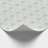 Green Dragon Baby Pastel Watercolor Muster Geschenkpapier (Ecke)