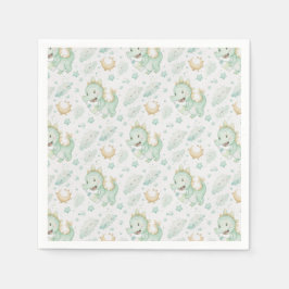 Green Dragon Baby Pastel Watercolor Muster Serviette