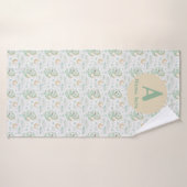 Green Dragon Baby Watercolor Personalisierter Name Badehandtuch (Badehandtuch)