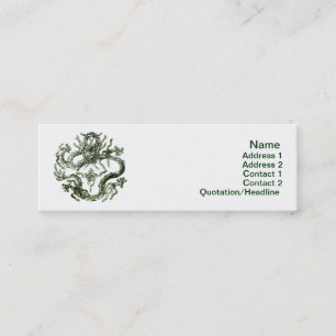 Green Dragon Business Card Mini Visitenkarte
