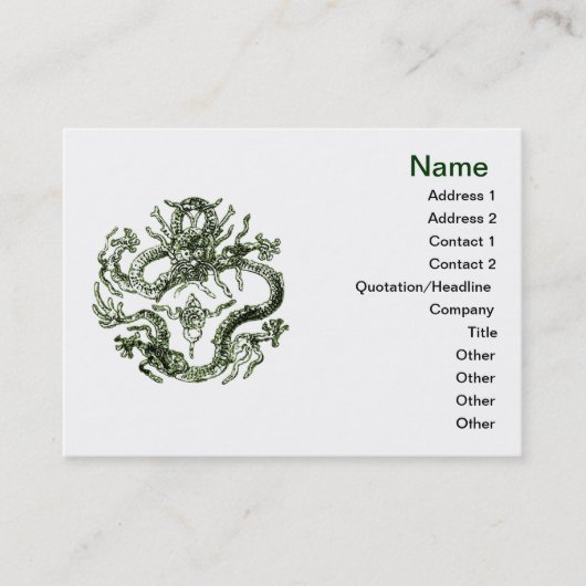 Green Dragon Business Card Visitenkarte (Vorderseite)