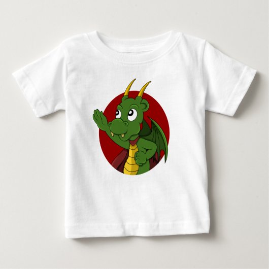 Green Dragon Cartoon Baby T - Shirt (Vorderseite)