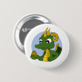 Green Dragon Cartoon Button (Vorne & Hinten)