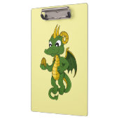 Green Dragon Cartoon Klemmbrett (Links)