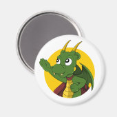 Green Dragon Cartoon Magnet (Vorderseite/Rückseite)