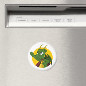 Green Dragon Cartoon Magnet (In Situ (Geschirrspüler))