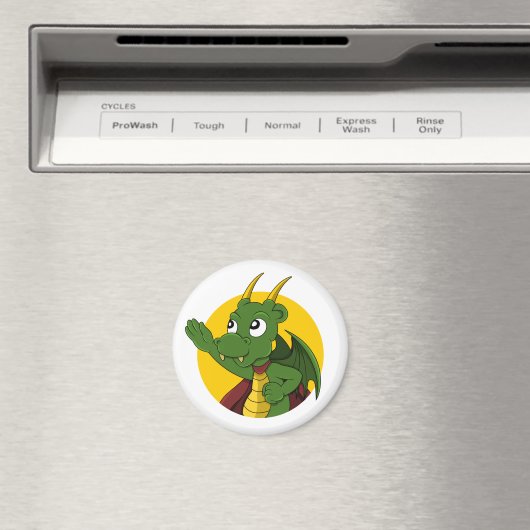 Green Dragon Cartoon Magnet (In Situ (Geschirrspüler))