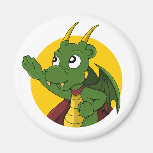 Green Dragon Cartoon Magnet (Vorne)