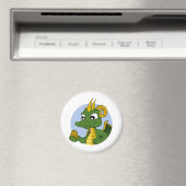 Green Dragon Cartoon Magnet (In Situ (Geschirrspüler))