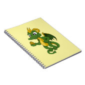 Green Dragon Cartoon Notizblock (Rechte Seite)