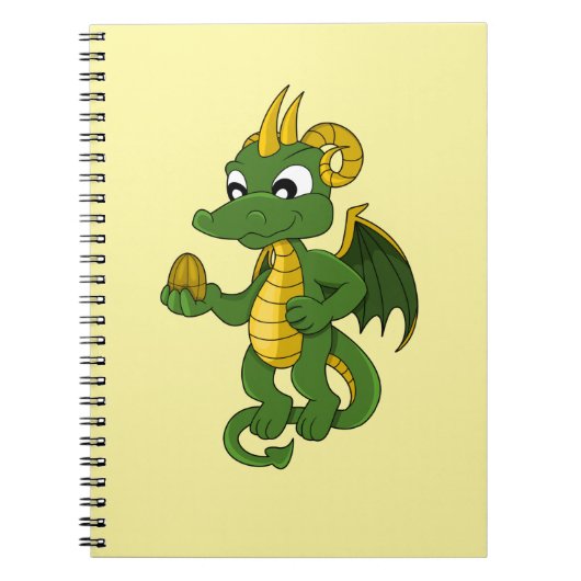 Green Dragon Cartoon Notizblock (Vorderseite)
