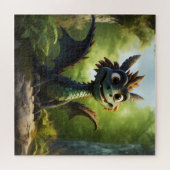 Green Dragon Cartoon Puzzle (Horizontal)