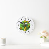 Green Dragon Cartoon Runde Wanduhr (Zuhause)