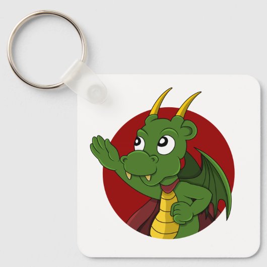 Green Dragon Cartoon Schlüsselanhänger (Vorderseite)