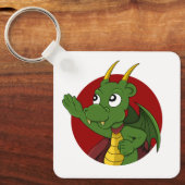 Green Dragon Cartoon Schlüsselanhänger (Vorderseite)