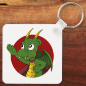 Green Dragon Cartoon Schlüsselanhänger (Rückseite)