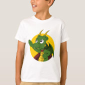 Green Dragon Cartoon T - Shirt (Vorderseite)