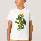 Green Dragon Cartoon T - Shirt (Vorderseite)