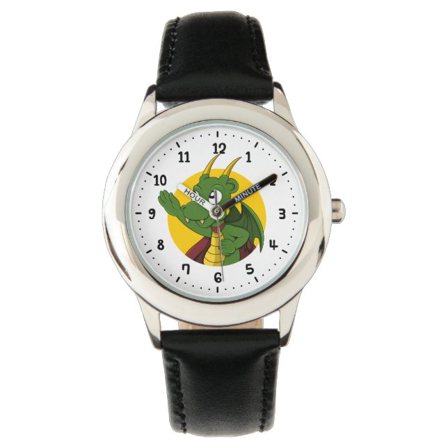 Green dragon cartoon watch armbanduhr (Vorderseite)