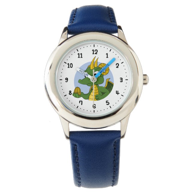 Green dragon cartoon watch armbanduhr (Vorderseite)