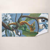 Green Dragon Chickadees Winter Badehandtuch (Badehandtuch)