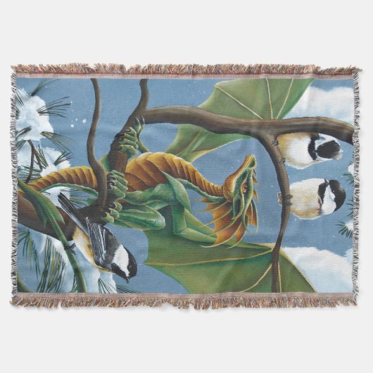 Green Dragon Chickadees Winter Decke (Vorderseite)