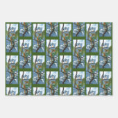Green Dragon Chickadees Winter Geschenkpapier Set (Vorderseite)