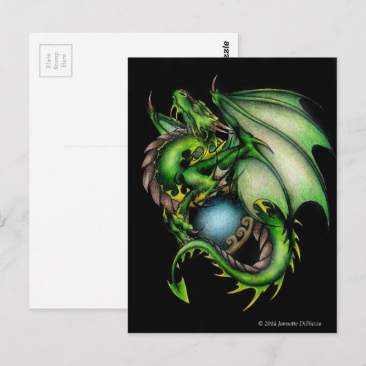 Green Dragon Circle.jpeg Postkarte (Vorne/Hinten)