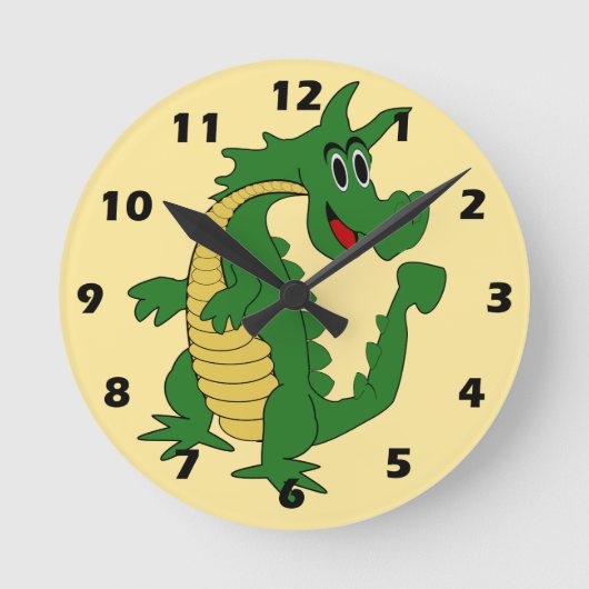 Green Dragon Design Runde Wanduhr (Vorderseite)