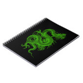 Green Dragon Draco Spiro Notebook Notizblock (Linke Seite)