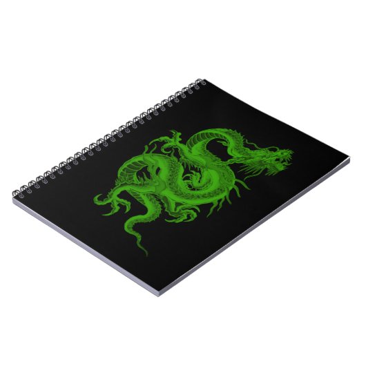 Green Dragon Draco Spiro Notebook Notizblock (Linke Seite)