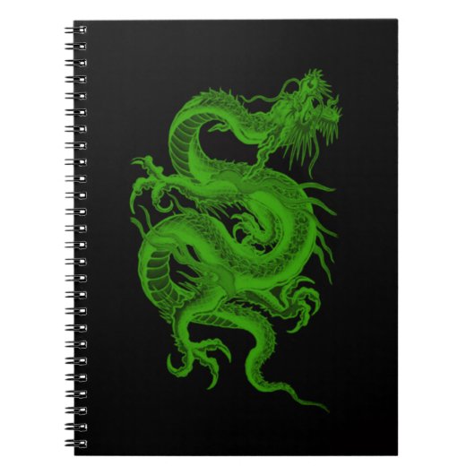 Green Dragon Draco Spiro Notebook Notizblock (Vorderseite)