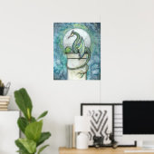 Green Dragon Fantasy Art Print von Molly Harrison Poster (Heimbüro)