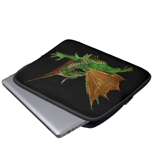 Green Dragon Fantasy Artwork Laptopschutzhülle (Vorne Knopf)
