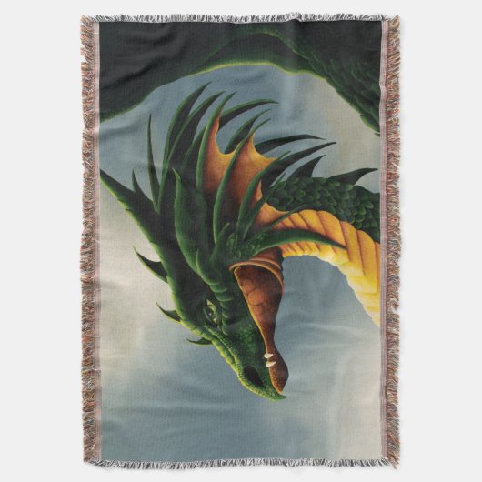 Green Dragon Fantasy Decke (Vorderseite Vertikal)